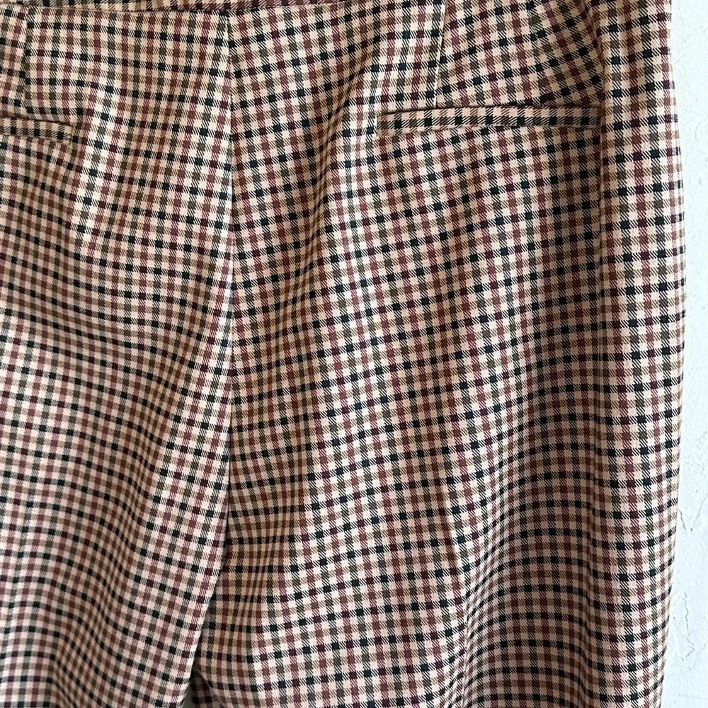 NWT Preston & York Brown Plaid Straight Leg Flattering Career Pants Sz 16